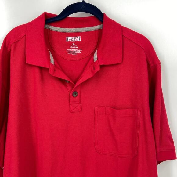 Duluth Trading Co Polo Shirt Men's Size XL Red 100% Cotton Casual - Picture 2 of 10